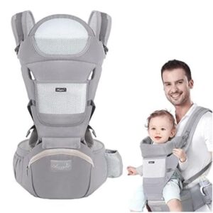 Baby Carrier with Hip Seat, Multi-Functional 9 in 1 Baby Backpack Carrier, Suitable For 0-36 Months Baby, Infant, Toddler, Newparents (H)