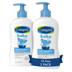 Baby Wash & Shampoo by CETAPHIL, 13.5oz Pack of 2, Hypoallergenic, Gentle Enough for Everyday Use, Soap Free