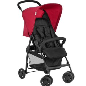 Hauck Sport Pushchair, Red – Super Lightweight Travel Stroller (only 5.9kg), Compact & Foldable, Lay Flat, with Raincover