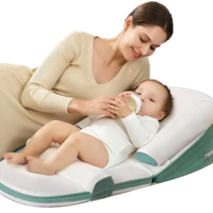 Beauenty Baby Lounger, Baby Sleeping Nest, Anti-Reflux Pillow, 0-30° Height Adjustable Travel Crib, Relieves Vomiting Milk, Washable